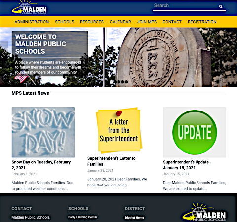 Malden Public Schools homepage