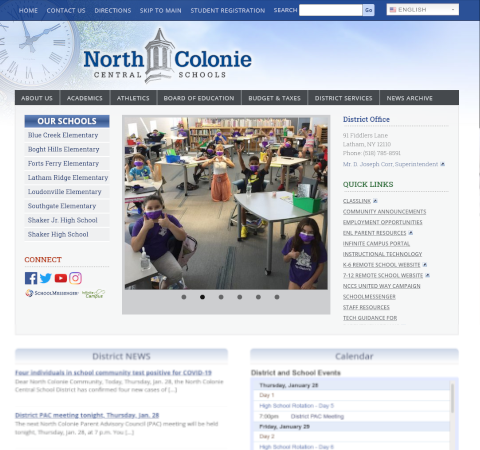 North Colonie Central School District homepage