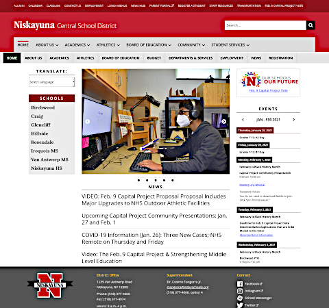 Niskayuna Central School District homepage