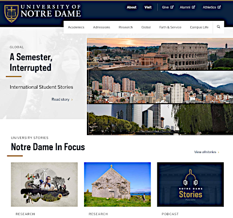Notre Dame homepage